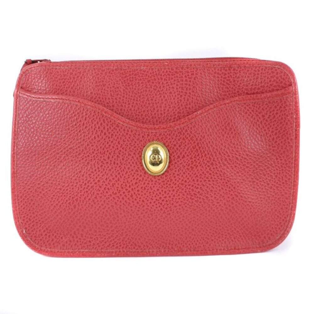 Dior Leather Red Clutch Bag